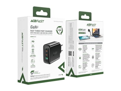 Acefast fast charger GaN (2x USB-C / USB-A) PPS / PD / QC4+ 65W white (A41) Acefast fast charger GaN (2x USB-C / USB-A) PPS / PD / QC4+ 65W white (A41)