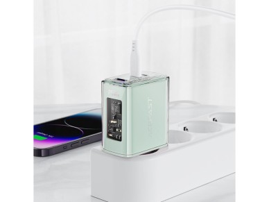 Acefast charger GaN 65W 3 ports (1xUSB, 2xUSB C) purple (A45) Acefast charger GaN 65W 3 ports (1xUSB, 2xUSB C) purple (A45)