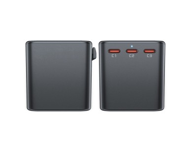 Acefast Z1 GaN 75W PD travel charger adapter 3x USB-C 2x USB-A - black Acefast Z1 GaN 75W PD travel charger adapter 3x USB-C 2x USB-A - black