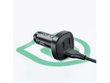 Carregador veicular Acefast 66W 2x USB Tipo C / USB, PPS, Power Delivery, Quick Charge 4.0, AFC, FCP