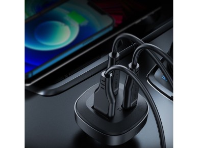 Carregador veicular Acefast 66W 2x USB Tipo C / USB, PPS, Power Delivery, Quick Charge 4.0, AFC, FCP