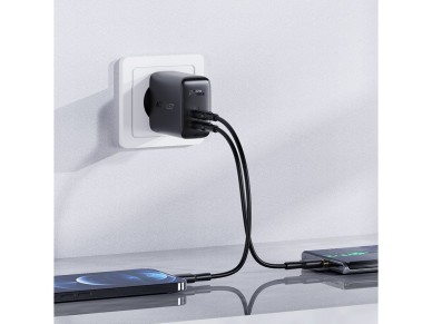 Acefast wall charger USB Type C / USB 32W, PPS, PD, QC 3.0, AFC, FCP black (A5 black)