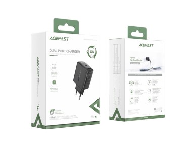 Acefast wall charger USB Type C / USB 32W, PPS, PD, QC 3.0, AFC, FCP black (A5 black)