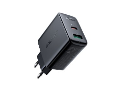 Acefast wall charger USB Type C / USB 32W, PPS, PD, QC 3.0, AFC, FCP black (A5 black)