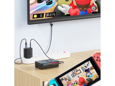Acefast 2in1 charger GaN 65W USB Type C / USB, adapter HDMI adapter 4K 60Hz (set with cable) black ( Acefast 2in1 charger GaN 65W USB Type C / USB, adapter HDMI adapter 4K 60Hz (set with cable) black (