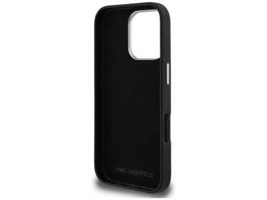 Karl Lagerfeld FW Grained Karl & Choupette Heads Pins Case for iPhone 16 Pro - Black Karl Lagerfeld FW Grained Karl & Choupette Heads Pins Case for iPhone 16 Pro - Black