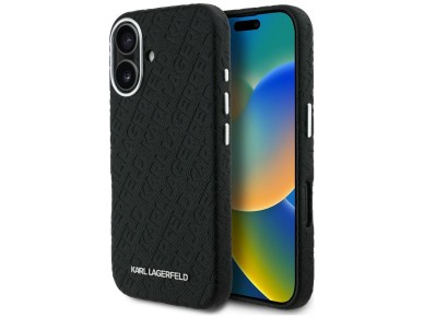 Karl Lagerfeld FW Stamped Karl MagSafe iPhone 16 Case - Black
