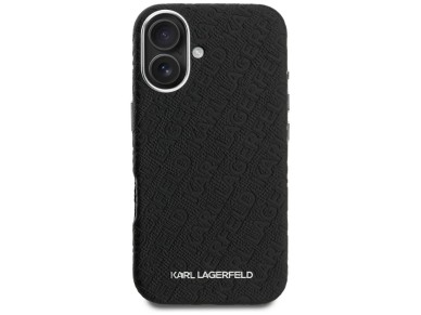 Karl Lagerfeld FW Stamped Karl MagSafe iPhone 16 Case - Black Karl Lagerfeld FW Stamped Karl MagSafe iPhone 16 Case - Black