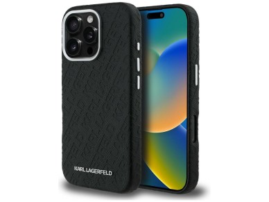 Karl Lagerfeld FW Stamped Karl MagSafe Case for iPhone 16 Pro Max - Black Karl Lagerfeld FW Stamped Karl MagSafe Case for iPhone 16 Pro Max - Black