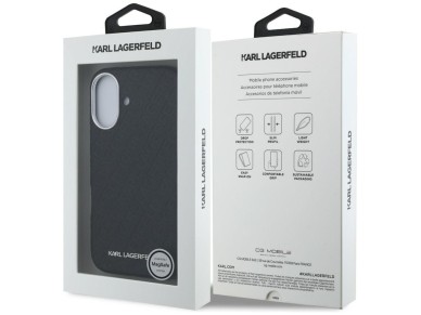 Karl Lagerfeld FW Stamped Karl MagSafe iPhone 16 Case - Black Karl Lagerfeld FW Stamped Karl MagSafe iPhone 16 Case - Black