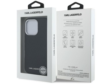 Karl Lagerfeld FW Stamped Karl MagSafe Case for iPhone 16 Pro Max - Black Karl Lagerfeld FW Stamped Karl MagSafe Case for iPhone 16 Pro Max - Black