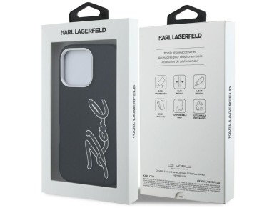 Karl Lagerfeld FW Grained Signature Logo Case for iPhone 16 Pro Max - Black Karl Lagerfeld FW Grained Signature Logo Case for iPhone 16 Pro Max - Black