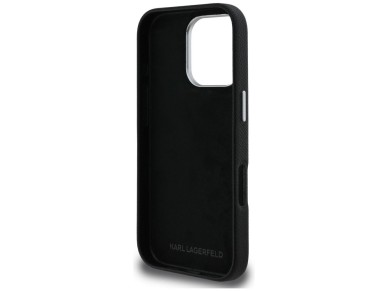 Karl Lagerfeld FW Grained Signature Logo Case for iPhone 16 Pro Max - Black Karl Lagerfeld FW Grained Signature Logo Case for iPhone 16 Pro Max - Black