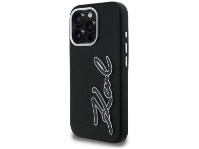 Karl Lagerfeld FW Grained Signature Logo Case for iPhone 16 Pro Max - Black Karl Lagerfeld FW Grained Signature Logo Case for iPhone 16 Pro Max - Black