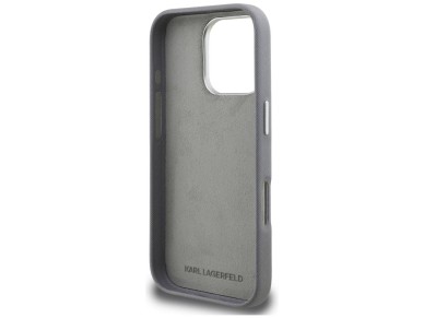 Karl Lagerfeld FW Grained Karl & Choupette Heads Pins Case for iPhone 16 Pro - Gray Karl Lagerfeld FW Grained Karl & Choupette Heads Pins Case for iPhone 16 Pro - Gray