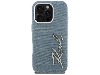 Karl Lagerfeld FW Jeans Signature Logo iPhone 16 Pro Max Case - Blue Karl Lagerfeld FW Jeans Signature Logo iPhone 16 Pro Max Case - Blue