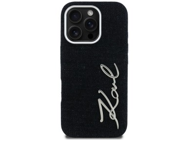 Capa para iPhone 16 Pro Max com o logotipo da coleção Karl Lagerfeld FW Jeans - Preta Capa para iPhone 16 Pro Max com o logotipo da coleção Karl Lagerfeld FW Jeans - Preta