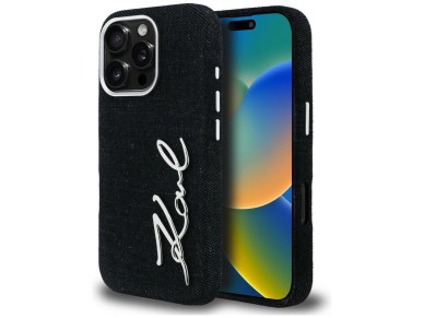 Capa para iPhone 16 Pro Max com o logotipo da coleção Karl Lagerfeld FW Jeans - Preta Capa para iPhone 16 Pro Max com o logotipo da coleção Karl Lagerfeld FW Jeans - Preta