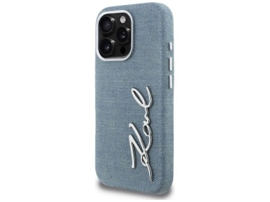 Karl Lagerfeld FW Jeans Signature Logo iPhone 16 Pro Case - Blue Karl Lagerfeld FW Jeans Signature Logo iPhone 16 Pro Case - Blue