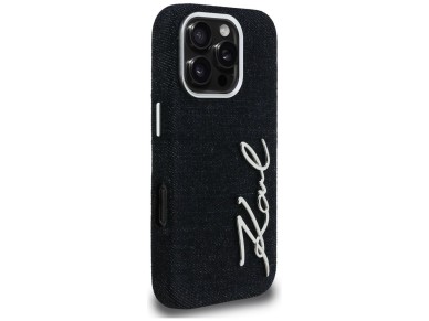 Capa para iPhone 16 Pro Max com o logotipo da coleção Karl Lagerfeld FW Jeans - Preta Capa para iPhone 16 Pro Max com o logotipo da coleção Karl Lagerfeld FW Jeans - Preta