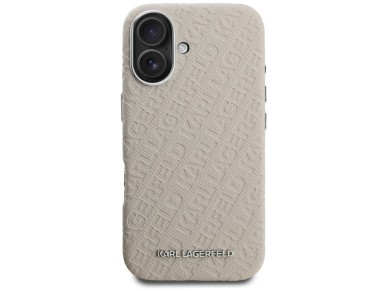 Capa Karl Lagerfeld FW Stamped Karl MagSafe para iPhone 16 - Bege Capa Karl Lagerfeld FW Stamped Karl MagSafe para iPhone 16 - Bege