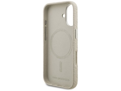 Capa Karl Lagerfeld FW Stamped Karl MagSafe para iPhone 16 - Bege Capa Karl Lagerfeld FW Stamped Karl MagSafe para iPhone 16 - Bege