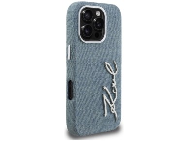 Karl Lagerfeld FW Jeans Signature Logo iPhone 16 Pro Max Case - Blue Karl Lagerfeld FW Jeans Signature Logo iPhone 16 Pro Max Case - Blue