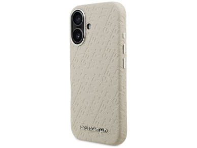 Capa Karl Lagerfeld FW Stamped Karl MagSafe para iPhone 16 - Bege Capa Karl Lagerfeld FW Stamped Karl MagSafe para iPhone 16 - Bege