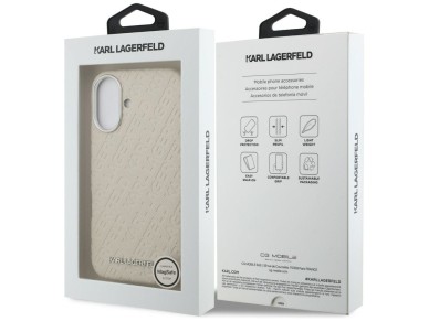 Capa Karl Lagerfeld FW Stamped Karl MagSafe para iPhone 16 - Bege Capa Karl Lagerfeld FW Stamped Karl MagSafe para iPhone 16 - Bege