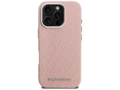 Karl Lagerfeld FW Stamped Karl MagSafe Case for iPhone 16 Pro Max - Pink Karl Lagerfeld FW Stamped Karl MagSafe Case for iPhone 16 Pro Max - Pink
