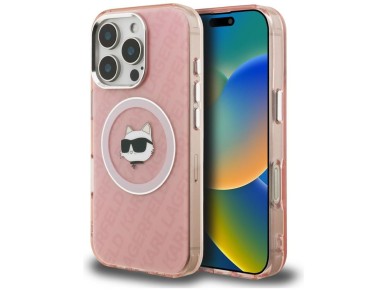 Karl Lagerfeld IML Choupette Head Logo MagSafe Case for iPhone 16 Pro - Pink Karl Lagerfeld IML Choupette Head Logo MagSafe Case for iPhone 16 Pro - Pink