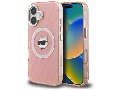 Karl Lagerfeld IML Choupette Head Logo MagSafe iPhone 16 Case - Pink Karl Lagerfeld IML Choupette Head Logo MagSafe iPhone 16 Case - Pink