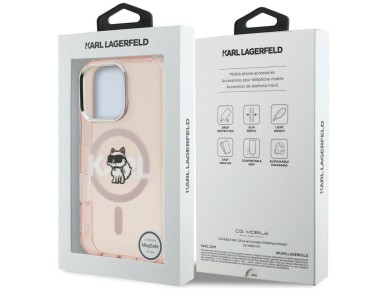 Karl Lagerfeld IML Choupette Sketch Logo MagSafe Case for iPhone 16 Pro Max - Pink Karl Lagerfeld IML Choupette Sketch Logo MagSafe Case for iPhone 16 Pro Max - Pink