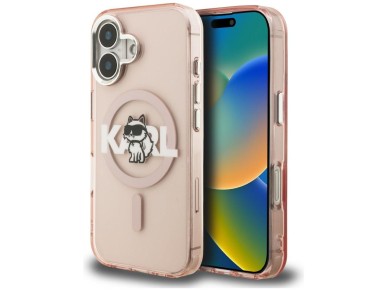 Karl Lagerfeld IML Choupette Sketch Logo MagSafe iPhone 16 Case - Pink Karl Lagerfeld IML Choupette Sketch Logo MagSafe iPhone 16 Case - Pink