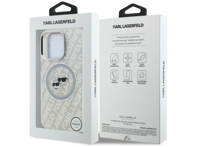 Karl Lagerfeld IML Glitter Karl & Choupette Heads Logo MagSafe Case for iPhone 16 Pro - Gray Karl Lagerfeld IML Glitter Karl & Choupette Heads Logo MagSafe Case for iPhone 16 Pro - Gray
