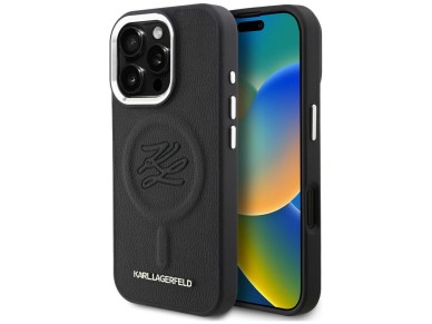 Karl Lagerfeld Initial & Metal Logo MagSafe Case for iPhone 16 Pro - Black Karl Lagerfeld Initial & Metal Logo MagSafe Case for iPhone 16 Pro - Black