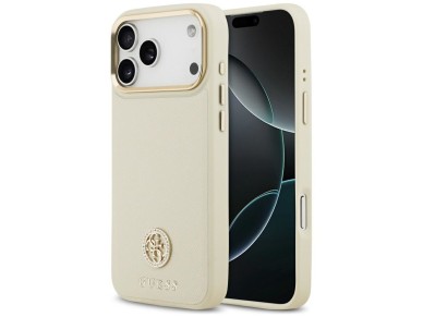 Guess Grained Strass Logo MagSafe case for iPhone 17 Pro Max - beige Guess Grained Strass Logo MagSafe case for iPhone 17 Pro Max - beige