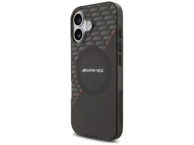 AMG Double Layer Transparent Rhombs MagSafe Case for iPhone 17 - Black and Red AMG Double Layer Transparent Rhombs MagSafe Case for iPhone 17 - Black and Red