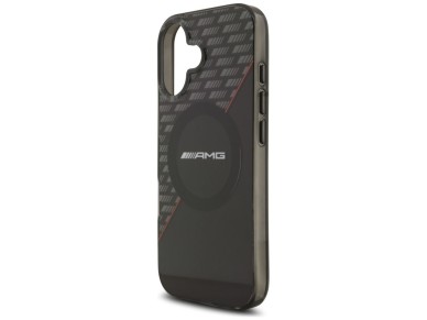 AMG Double Layer Transparent Rhombs MagSafe Case for iPhone 17 - Black and Red AMG Double Layer Transparent Rhombs MagSafe Case for iPhone 17 - Black and Red