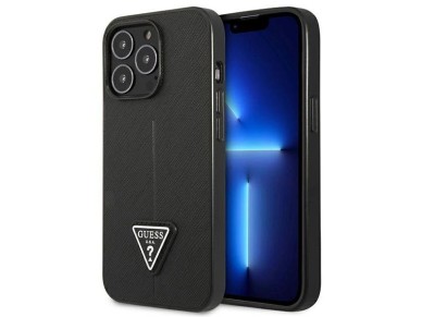 Guess GUHCP14LPSATLK iPhone 14 Pro 6.1" black/black hardcase SaffianoTriangle Logo Guess GUHCP14LPSATLK iPhone 14 Pro 6.1" black/black hardcase SaffianoTriangle Logo