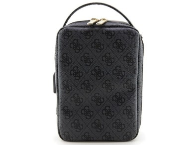 Bolsa organizadora Guess GUHBP4RPSK preta/preta com estampa de listras 4G Bolsa organizadora Guess GUHBP4RPSK preta/preta com estampa de listras 4G