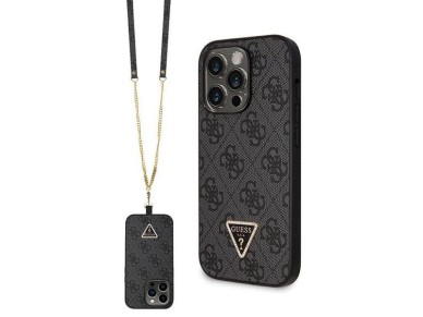 Guess GUHCP14LP4TDSCPK case for iPhone 14 Pro - black Crossbody 4G Metal Logo Guess GUHCP14LP4TDSCPK case for iPhone 14 Pro - black Crossbody 4G Metal Logo