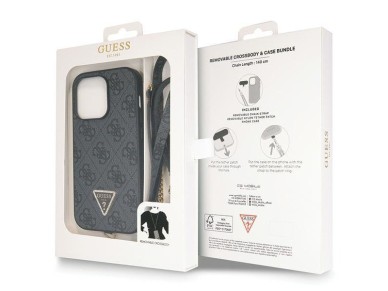 Guess GUHCP14LP4TDSCPK case for iPhone 14 Pro - black Crossbody 4G Metal Logo Guess GUHCP14LP4TDSCPK case for iPhone 14 Pro - black Crossbody 4G Metal Logo