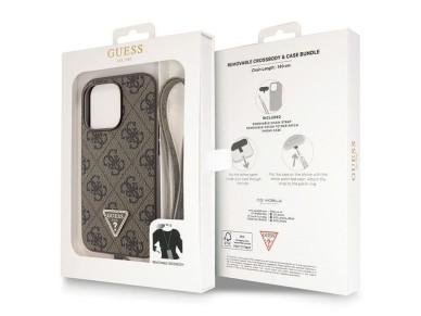 Guess GUHCP13LP4TDSCPW Case for iPhone 13 Pro / 13 - Brown Crossbody 4G Metal Logo Guess GUHCP13LP4TDSCPW Case for iPhone 13 Pro / 13 - Brown Crossbody 4G Metal Logo