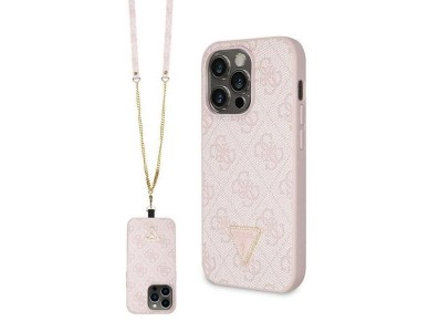 Guess GUHCP14LP4TDSCPP case for iPhone 14 Pro - pink Crossbody 4G Metal Logo Guess GUHCP14LP4TDSCPP case for iPhone 14 Pro - pink Crossbody 4G Metal Logo