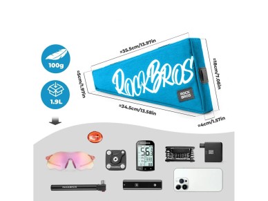 Bolsa de quadro triangular Rockbros G008 Flash Journey tamanho XL 1,9 l - Azul Bolsa de quadro triangular Rockbros G008 Flash Journey tamanho XL 1,9 l - Azul