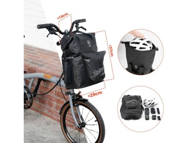 Bolsa para manillar Rockbros AS-158 para bicicleta plegable Brompton de 18 L - Negra