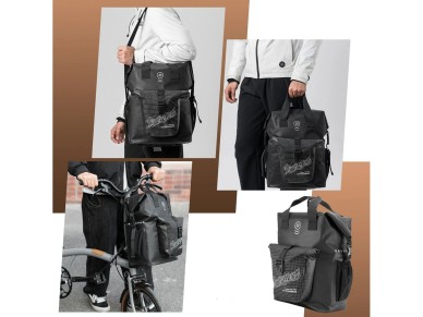 Bolsa para manillar Rockbros AS-158 para bicicleta plegable Brompton de 18 L - Negra