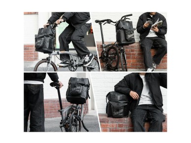Bolsa para manillar Rockbros AS-158 para bicicleta plegable Brompton de 18 L - Negra