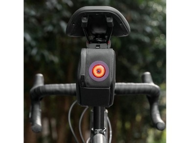 Bolsa para sill�n de bicicleta Rockbros C61 con luz trasera inteligente de 0,45 L - Negra